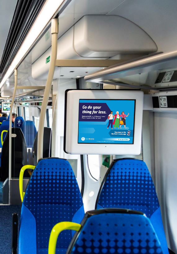 on train advertising screens